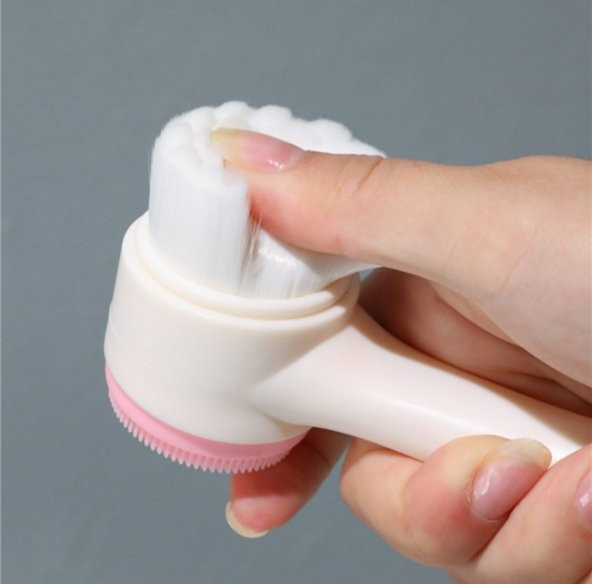 3d Yüz Yıkama Temizleme Fırçası Çift Taraflı Yumuşak Cilt Bakım Aleti - 3