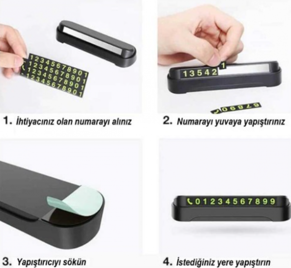 Araç Torpido Üstü Cep Telefon Numarası İçin Aç Kapa Numaratör - 3