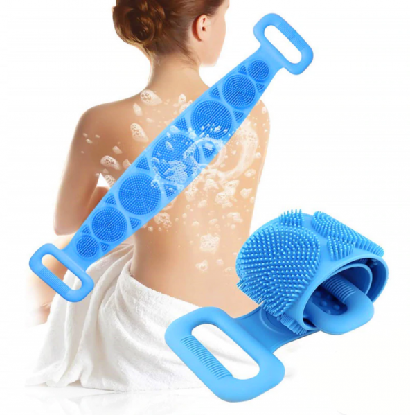 Çift Taraflı Silikon Banyo Sırt Kesesi Duş Lifi Tükenmez Lif 60 cm - 7
