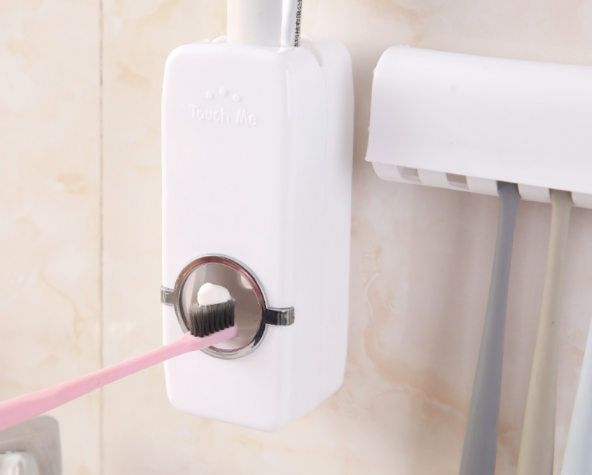 Diş Macunu Sıkma Aleti ve 5li Fırça Tutucu Duvara Monte - 3