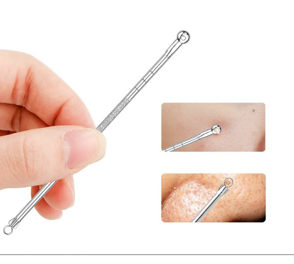 4 Parça Kutulu Paslanmaz Çelik Sivilce Akne Siyah Nokta Komedon - 5