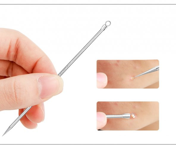 4 Parça Kutulu Paslanmaz Çelik Sivilce Akne Siyah Nokta Komedon - 9