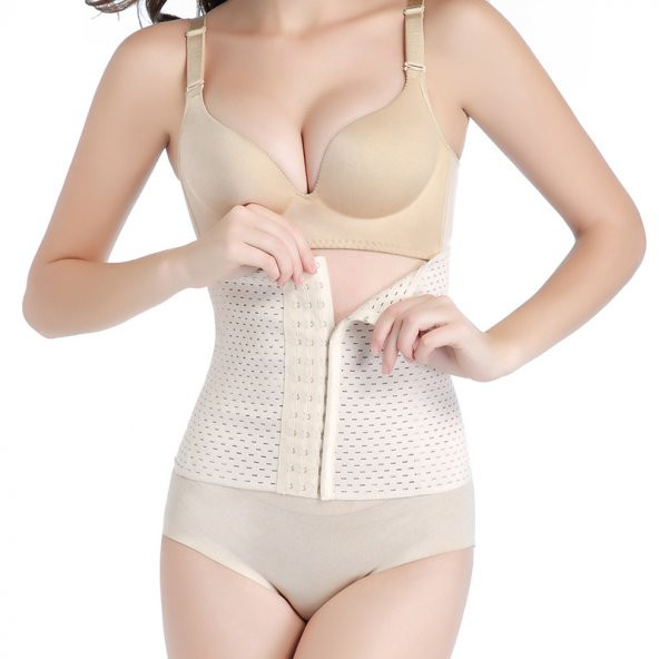 Bel İnceltici Korse Vücut Şekillendirici Doğum Sonrası Toparlayıcı Katlanmayı Önleyici 4 Adet Çelik Balenli - 3