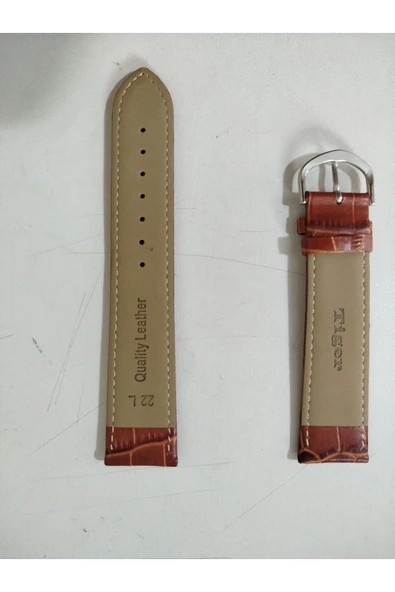 Deri Kordon Saat Kayışı Kahverengi 22 Mm Dkk22 - Resim 4