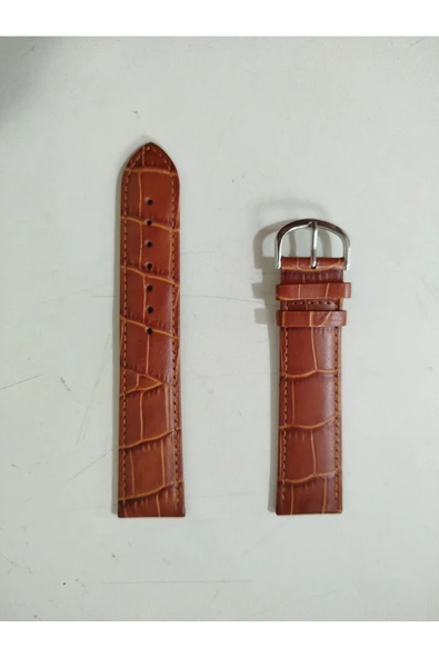 Deri Kordon Saat Kayışı Kahverengi 22 Mm Dkk22 - Resim 3