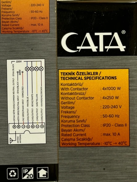 Cata CT-9154 4'Lü Aydınlatma Kumandası (2 Adet) - 5