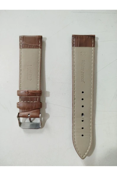 Deri Kordon Saat Kayışı Kahverengi Renk 22 Mm Dkk22 - 4
