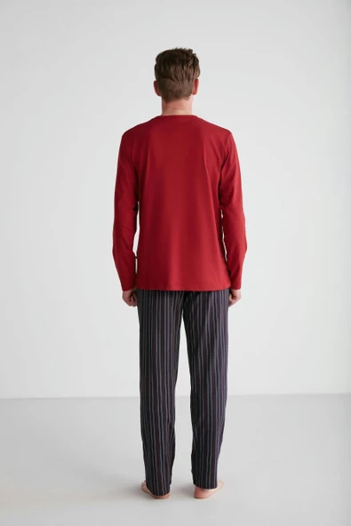 U.S. Polo Assn. 18738 Erkek Bordo Patlı Pijama Takım - 6