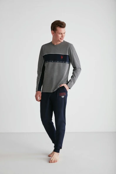 U.S. Polo Assn. 18725 Erkek Yuvarlak Yaka Pijama Takım - 4