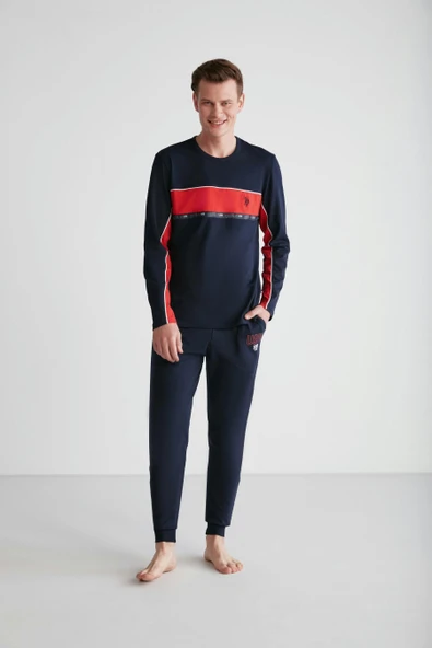 U.S. Polo Assn. 18725 Erkek Yuvarlak Yaka Pijama Takım - 7