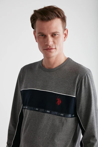 U.S. Polo Assn. 18725 Erkek Yuvarlak Yaka Pijama Takım - 5