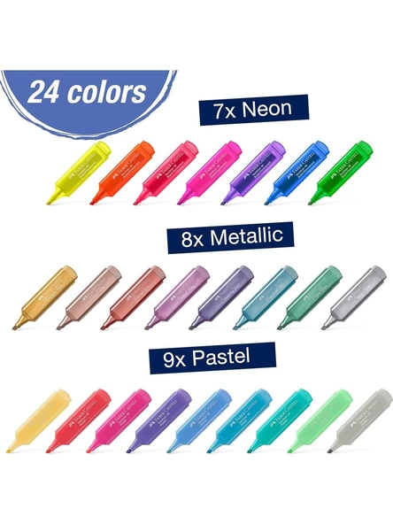 Textliner 46 Fosforlu Kalem Masa Seti - 24 renk - 4