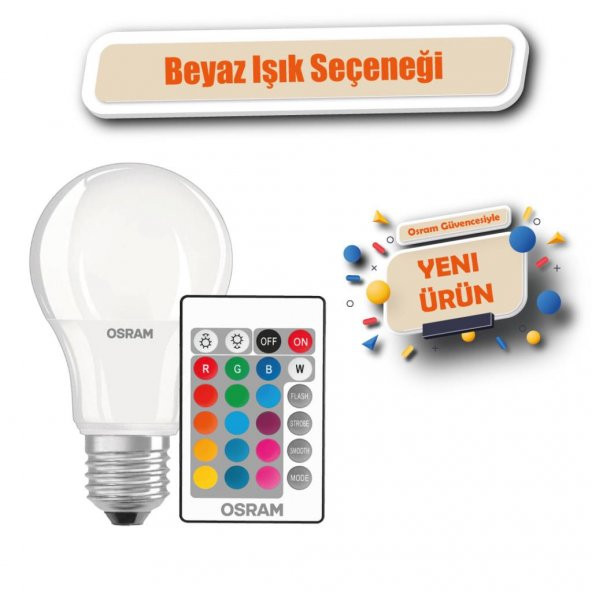Osram 9W E27 806 LM Uzaktan Kumandalı Renk Değiştiren Led Ampul - 3