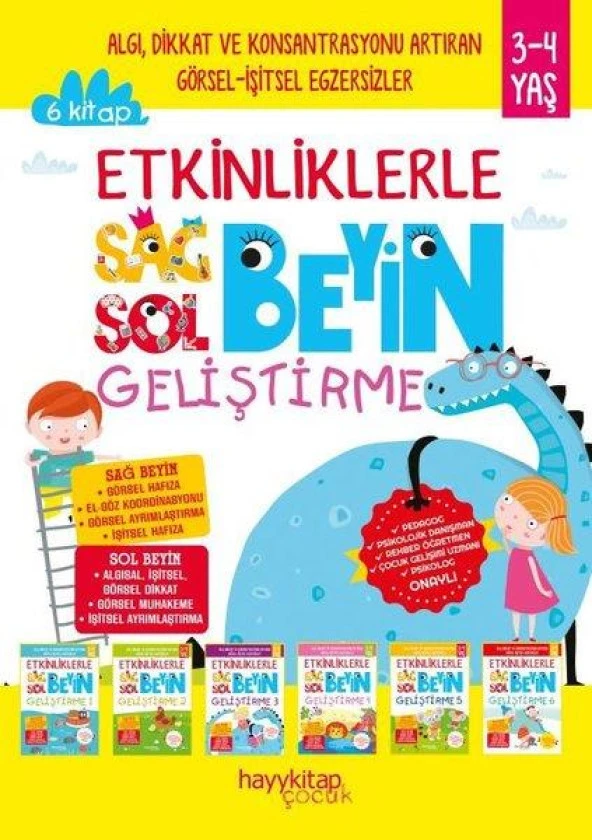 Etkinliklerle Sağ Beyin Sol Beyin Geliştirme Seti 6 Kitap