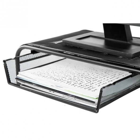 Office Force Raflı Ve 2 Cepli Monitör Ekran Yükseltici Gümüş - 3