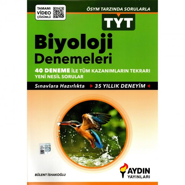 Aydın Yayınları Tyt Biyoloji Denemeleri 40 Deneme
