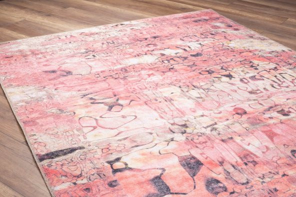 Artloop Modern Halı Funk Dekoratif Halı Pembe Halı AL 238 - 4