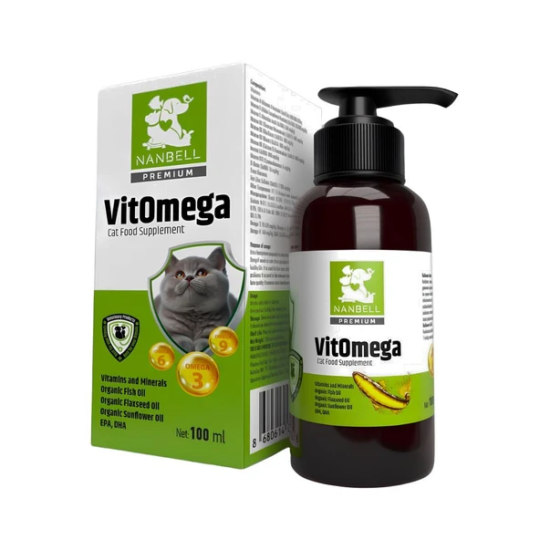 Nanbell VitOmega Kedi Vitamin Mineral Balık Yağı 100Ml - Resim 2