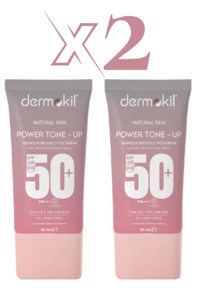 Dermokil  Power Tone-Up Güneş Koruyucu Yüz Kremi 50+Spf - 50 ML X 2 Adet - 2
