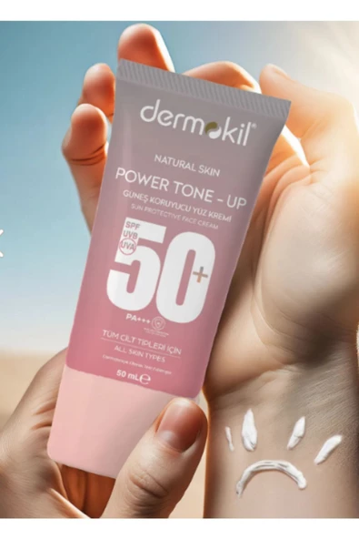 Dermokil  Power Tone-Up Güneş Koruyucu Yüz Kremi 50+Spf - 50 ML X 2 Adet