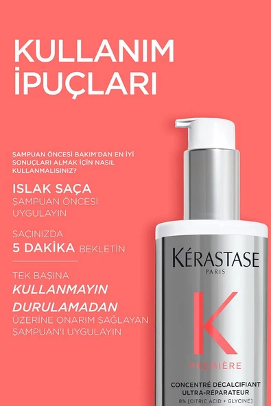 Premiere Concentré Décalcifiant Ultra-réparateur Onarım Sağlayan Şampuan Öncesi Bakım 250m - Resim 8