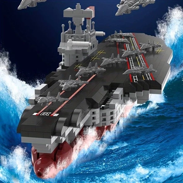 Fujian Savaş Gemisi 3D BUILDING BLOCKS 869 Parça 6+ YAŞ Puzzle Tekne Gemi Hediye - 2