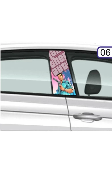 OTO AKSESUAR KAPI DİREK FOLYOSU MODEL:06 VİCE CİTY UV BASKI