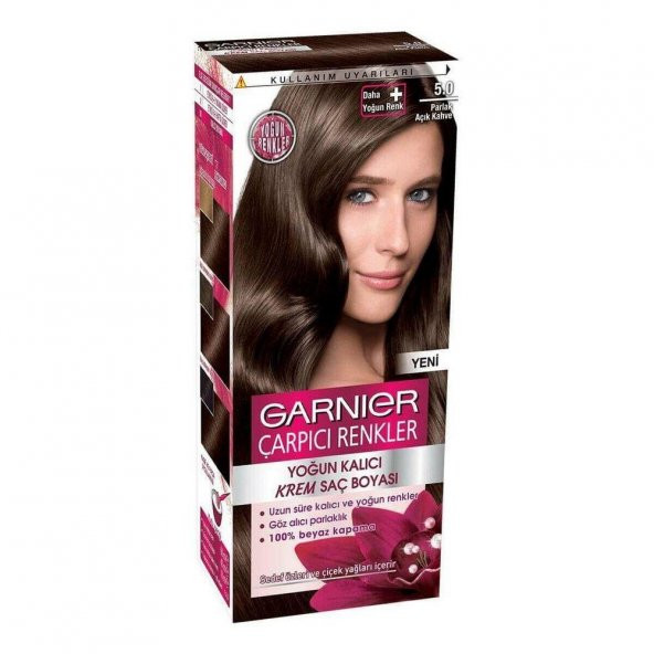 Garnıer Çarpıcı Renkler Krem Saç Boyası   5.0 Parlak Açık Kahve