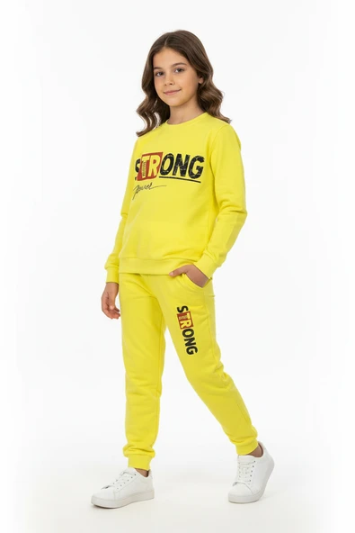 Strong Motif Kız Çocuk Eşofman MNK0625 - 22