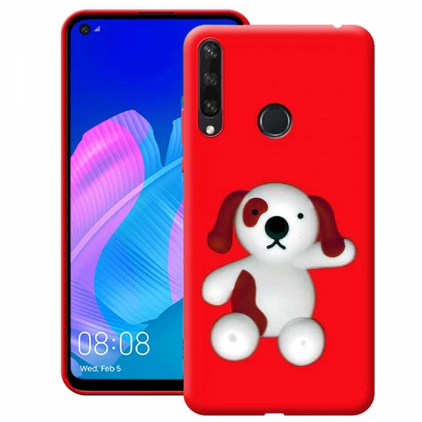 Huawei P40 Lite E Uyumlu Cartoon Silikon Telefon Kılıfı