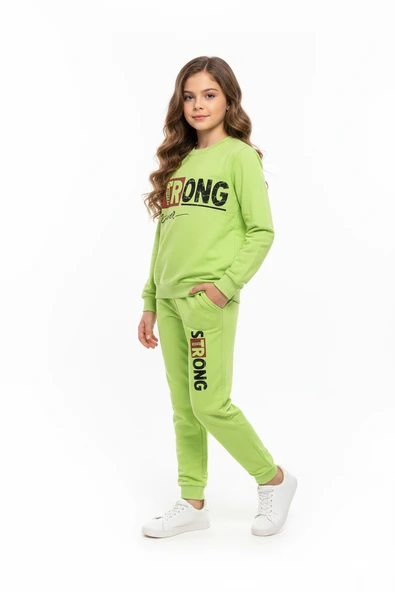 Strong Motif Kız Çocuk Eşofman MNK0625 - 18