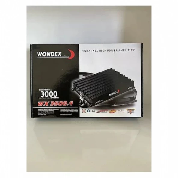 WONDEX WX-3500.4 3000 WAT 4 KANAL PROFESYONEL OTO AMFİ 4X70W RMS 2OHM - 2
