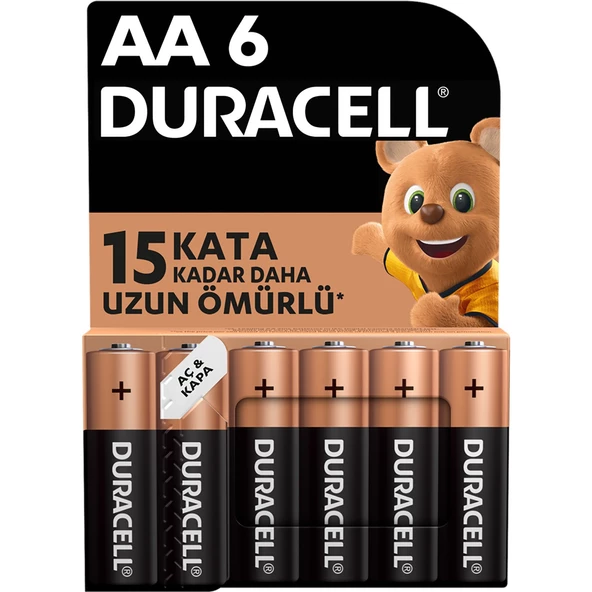 Duracell Alkalin Kalem Pil 6 Adet  Aa Kalem Pil