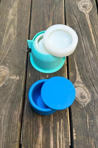 KRATER 1 Dairesel Kapaklı Kasnaklı Silikon Kap Kalıbı - 4