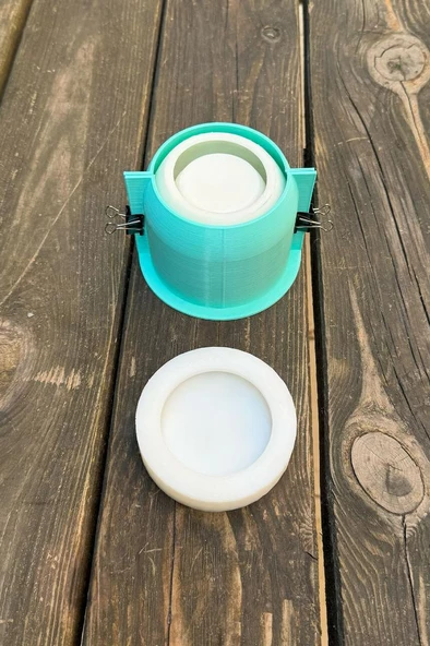 KRATER 1 Dairesel Kapaklı Kasnaklı Silikon Kap Kalıbı - 6