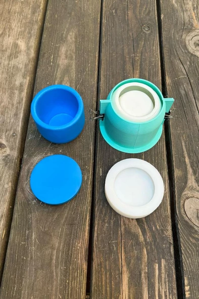 KRATER 1 Dairesel Kapaklı Kasnaklı Silikon Kap Kalıbı - 5
