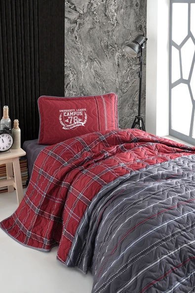 Clasy Campus V1 Tek Kişilik Yatak Örtüsü Bordo - 2