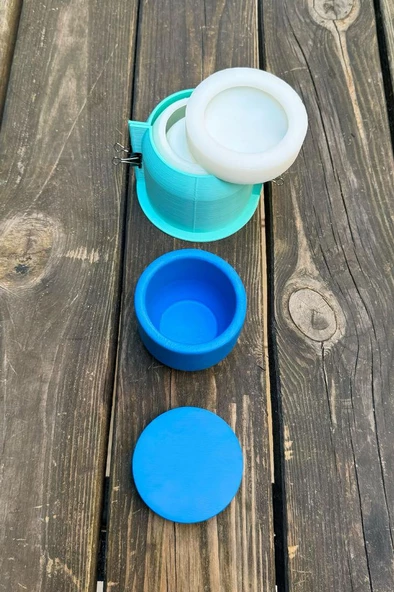 KRATER 1 Dairesel Kapaklı Kasnaklı Silikon Kap Kalıbı - 3