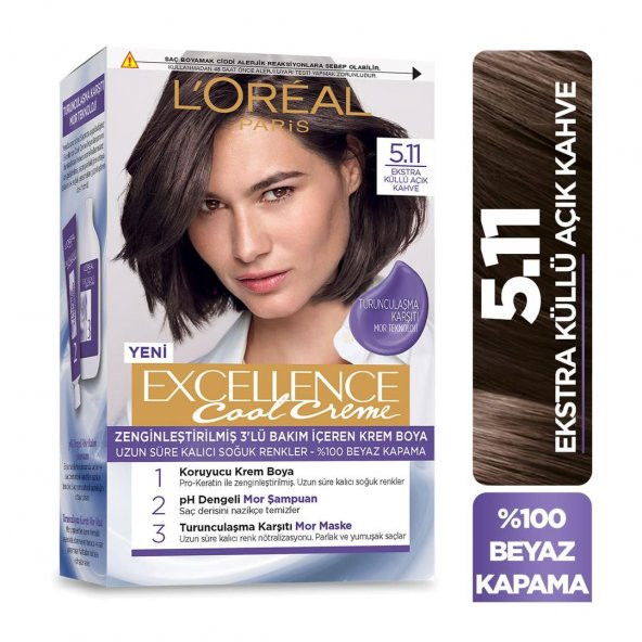Loreal Excellence Cool Creme Saç Boyası 5.11 Ekstra Küllü Açık Kahve - 4