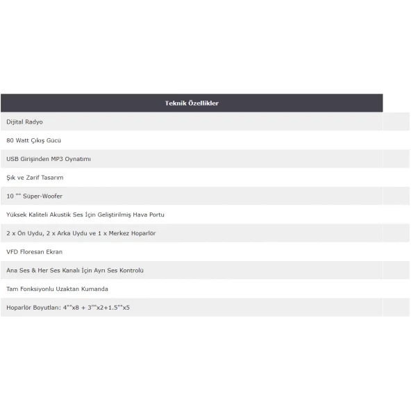 Carboon TS-52 Usb FM Bluetooth Dijital Ekran 5.1 Ses Sistemi - 5