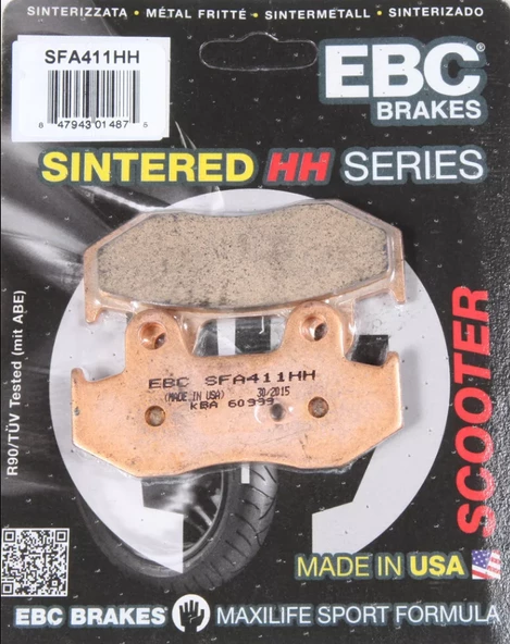 Ebc Sfa411Hh 2001-2006 Suzuki Burgman AN 400 Uyumlu Arka Fren Balatası Sinterli Balata ürün görseli 1