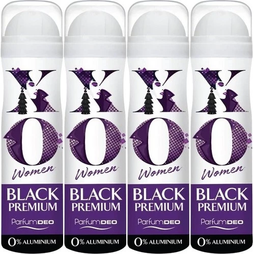 XO Deodorant 150ML Women-Kadın Black Premium (4 Lü Set)