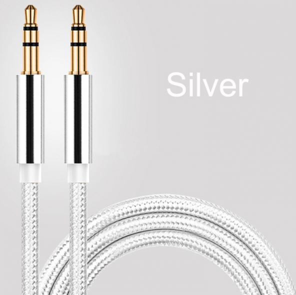 Oto Araç Oto Aux Örgü Kablo 3,5mm Ses Aktarım Audio Teyp Kablo - 3