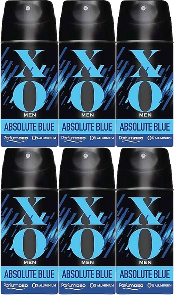 XO Deodorant 150ML Men-Erkek Absolute Blue (6 Lı Set)