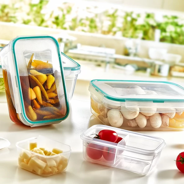 Plastart Fresh Box Kilitli Bölmeli Dikdörtgen Saklama Kabı 0,40 Lt - 2