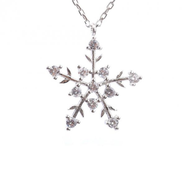 925 Ayar Gümüş Kar Tanesi Kolye - 2