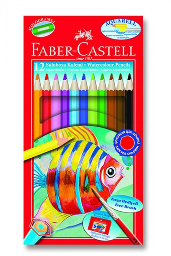 Faber Castell Aquarel Suluboya Kalemi 12 Renk Karton Kutu