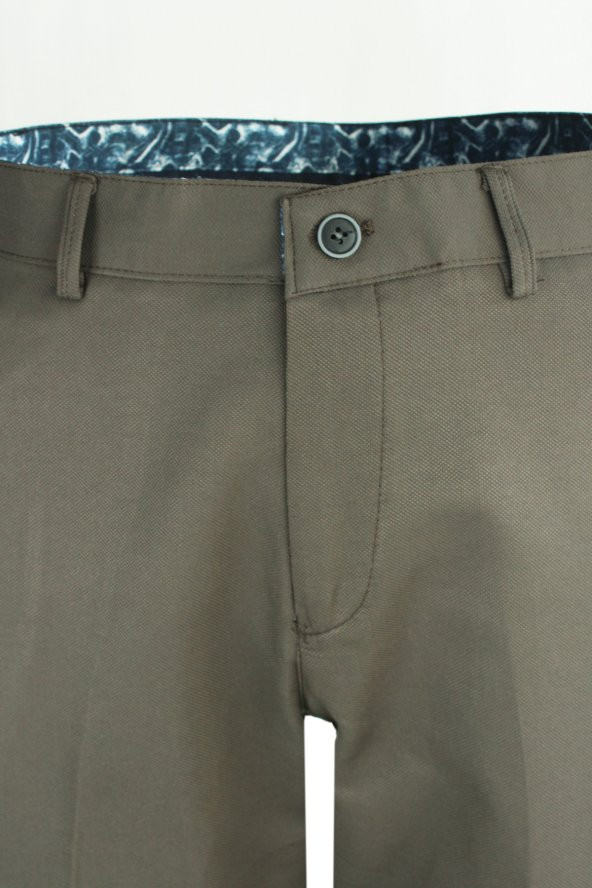 Ekek Koyu Yeşil Klasik Armüllü Keten Pantolon