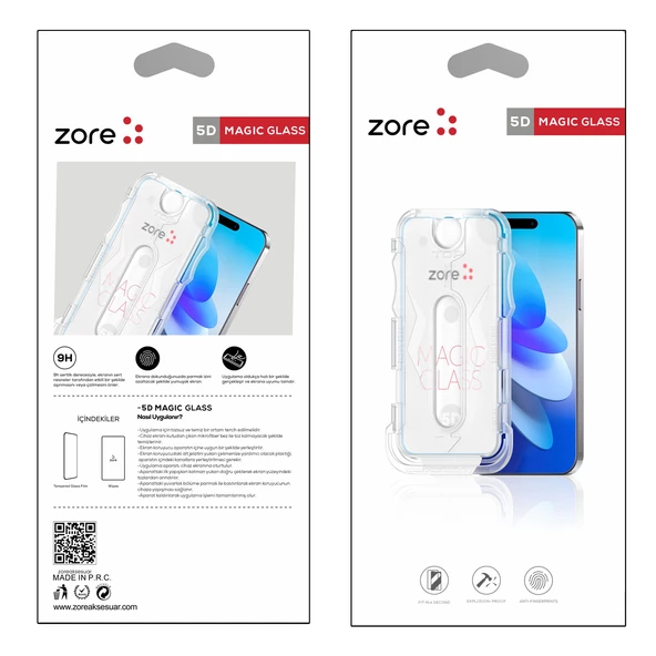 iPhone 14 Pro Max  Kolay Uygulama Aparatlı 5D Magic Glass Cam Ekran Koruyucu - Resim 6