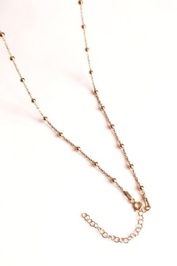 Piraye Silver 925 Ayar Gümüş Rose Gümüş Toplu Zincir Kolye 45 + 5 Cm Uzatma PRY-GMS-0199 - 3